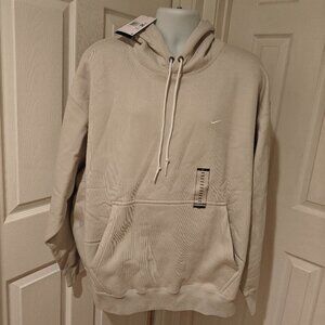 Nike Solo Swoosh Fleece Hoodie Heavyweight DX1355-072 Light Bone Men's Size XXL